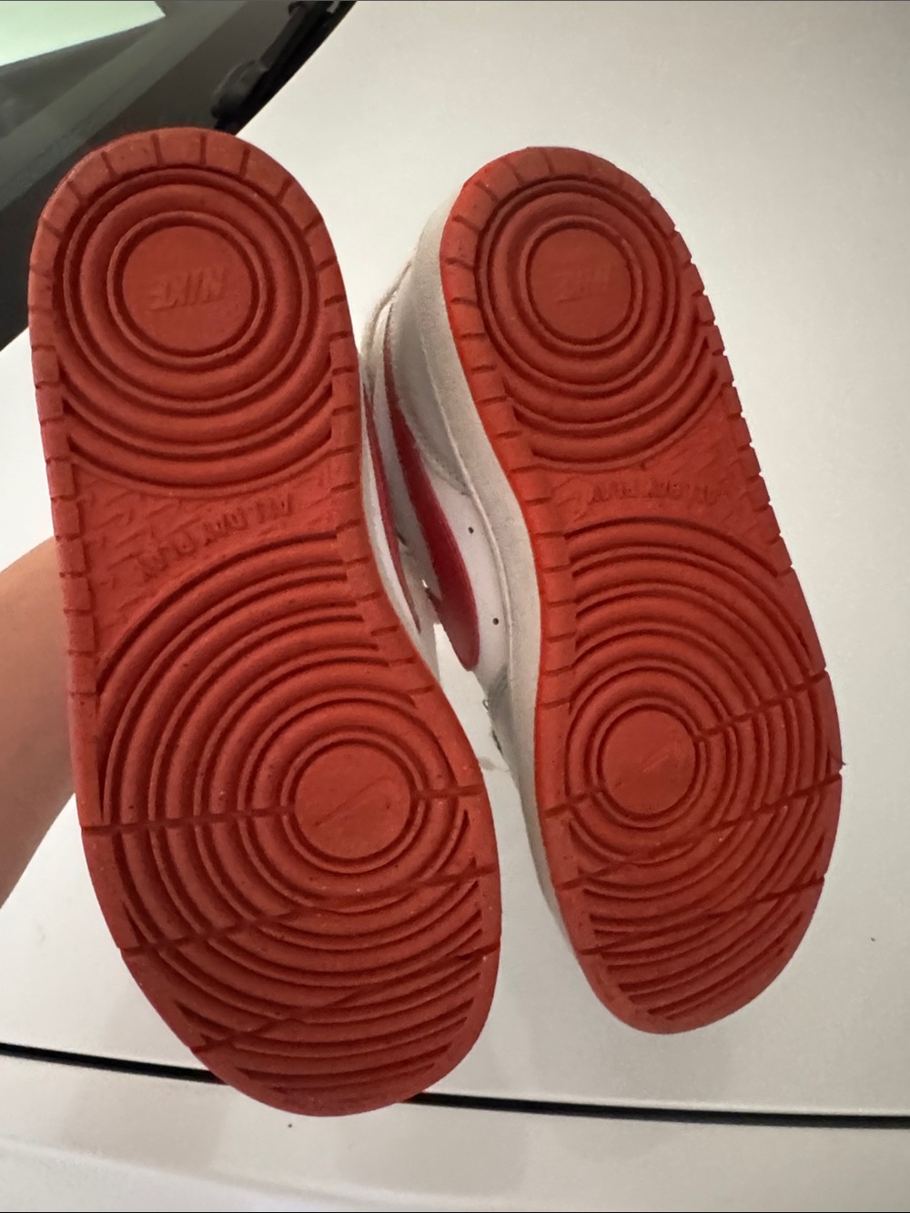Nike White and Red Mid-Top Sneakers with Strap - Picture 4 of 4